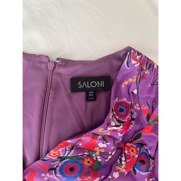 SALONI Eve Mini Dress Size US 2 in Lilac Pimpernel - Picture 5 of 7